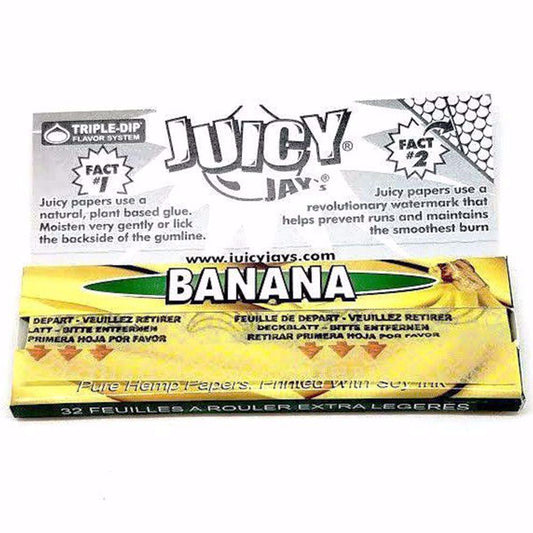 Juicy Jay's Flavored Rolling Papers | Banana | 1 1/4 Size | 1pk | 32 Leaves per Pack
