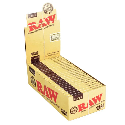 RAW Classic Rolling Papers | Single Wide Size | 1pk | 100 Leaves per Pack