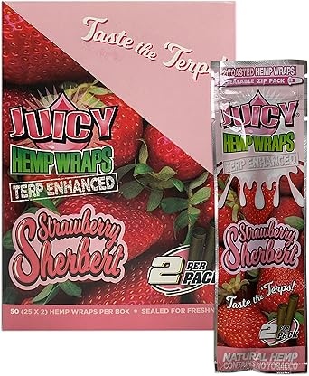 Juicy Terp Enhanced Hemp Wraps | Strawberry Sherbert | 1pk | 2 Wraps per Pack