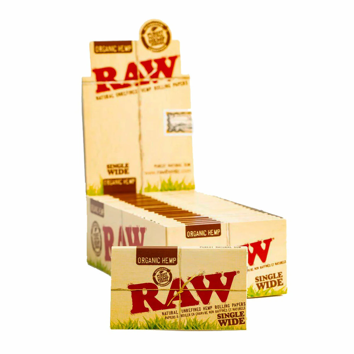 RAW Organic Hemp Rolling Papers | Single Wide Size | 1pk | 100 Leaves per Pack