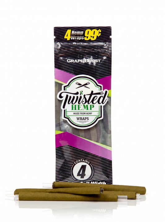 Twisted Hemp Wraps | Grape Burst | 1pk | 4 Wraps per Pack