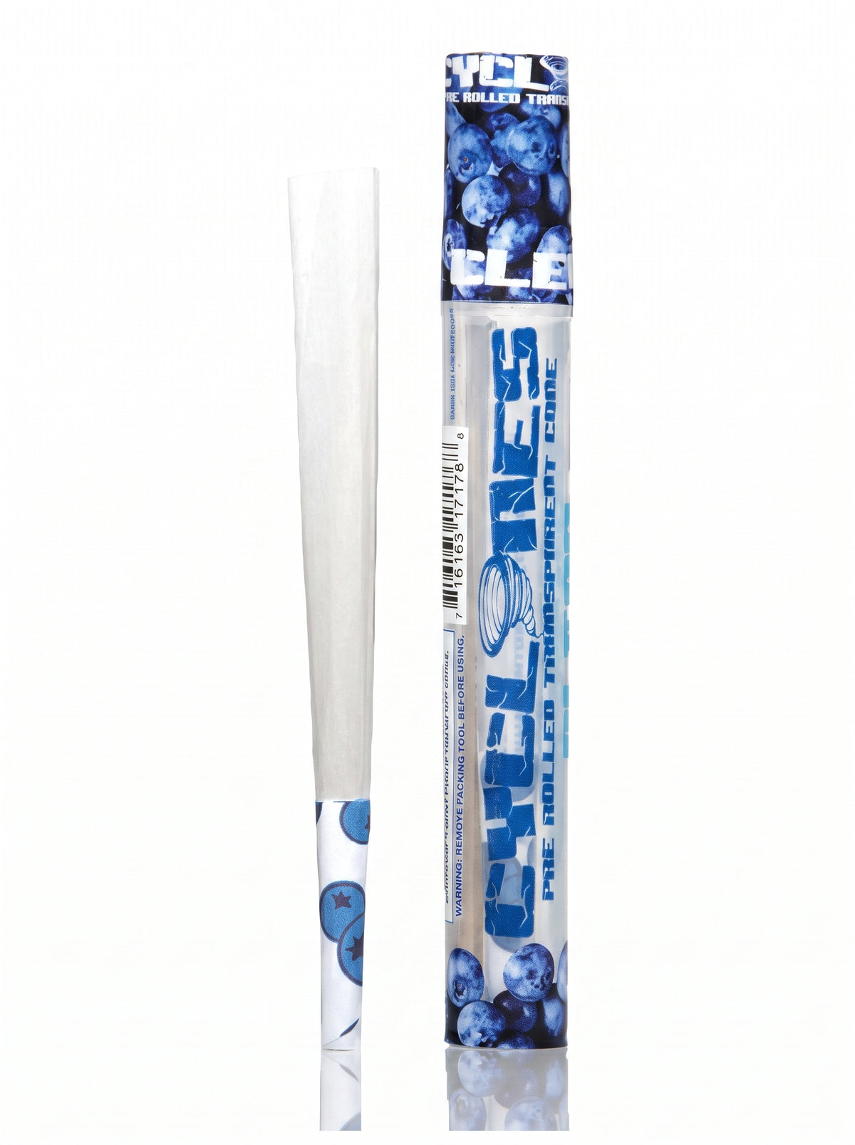 Cyclones Pre-Rolled Transparent Cones | Blueberry | 1 Tube | 2 Pre-Rolled per Tube