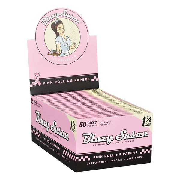 Blazy Susan Pink Rolling Papers | 1 1/4 Size | 1pk | 50 Leaves per Pack