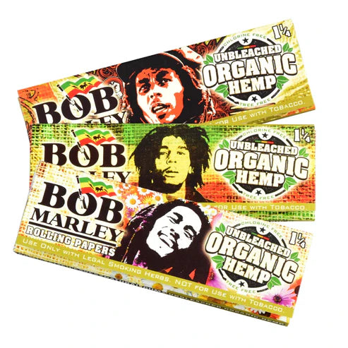 Bob Marley Unbleached Organic Hemp Rolling Papers | 1 1/4 Size | 1pk | 50 Leaves per Pack