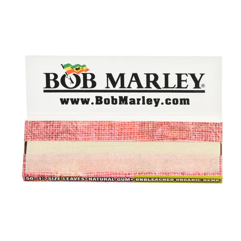 Bob Marley Unbleached Organic Hemp Rolling Papers | 1 1/4 Size | 1pk | 50 Leaves per Pack