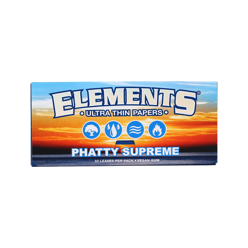 Elements Ultra Thin Rolling Papers | Phatty Supreme Size | 1pk | 32 Leaves per Pack