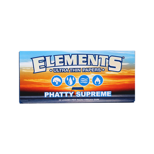 Elements Ultra Thin Rolling Papers | Phatty Supreme Size | 1pk | 32 Leaves per Pack