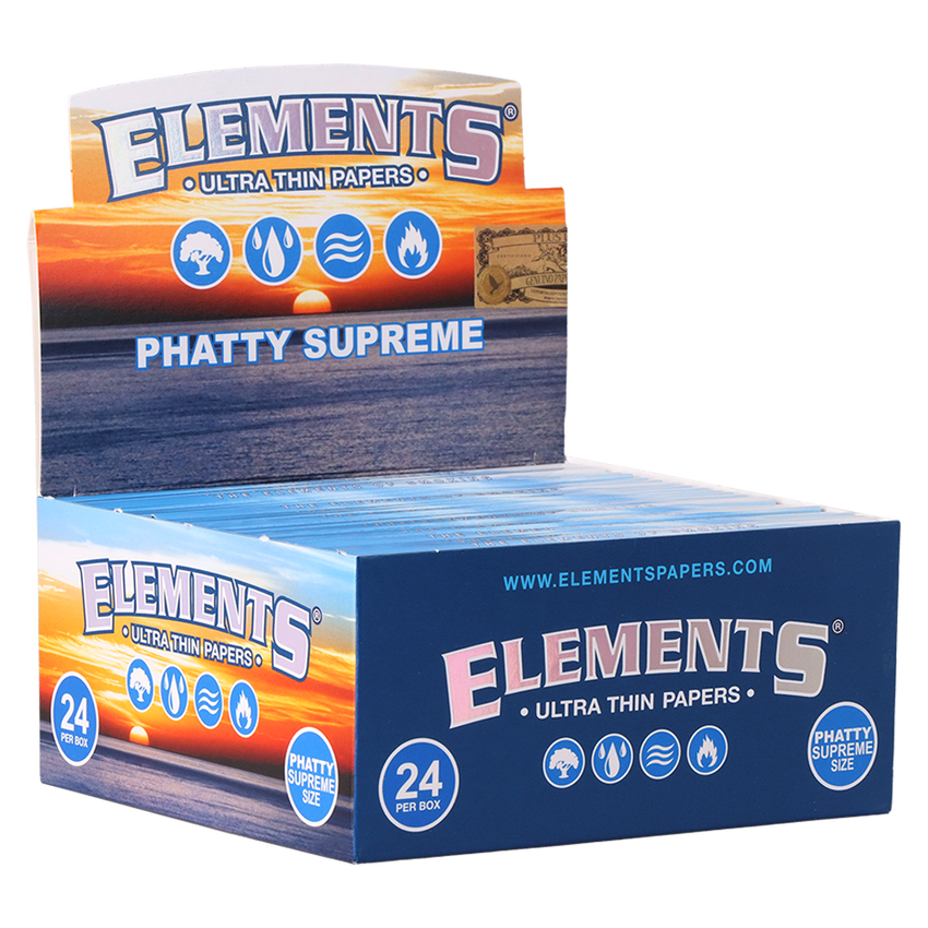 Elements Ultra Thin Rolling Papers | Phatty Supreme Size | 1pk | 32 Leaves per Pack