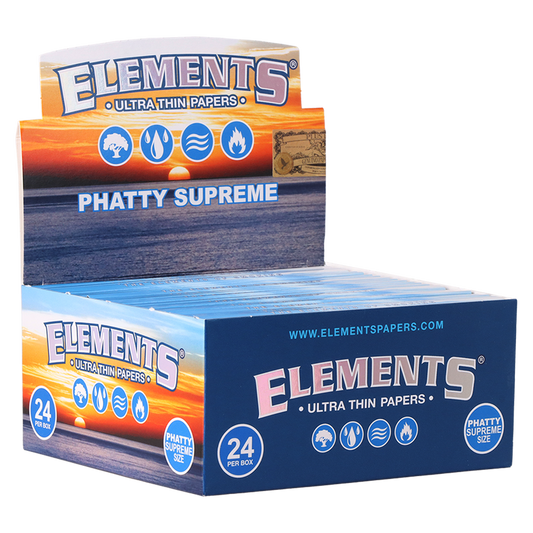 Elements Ultra Thin Rolling Papers | Phatty Supreme Size | 1pk | 32 Leaves per Pack