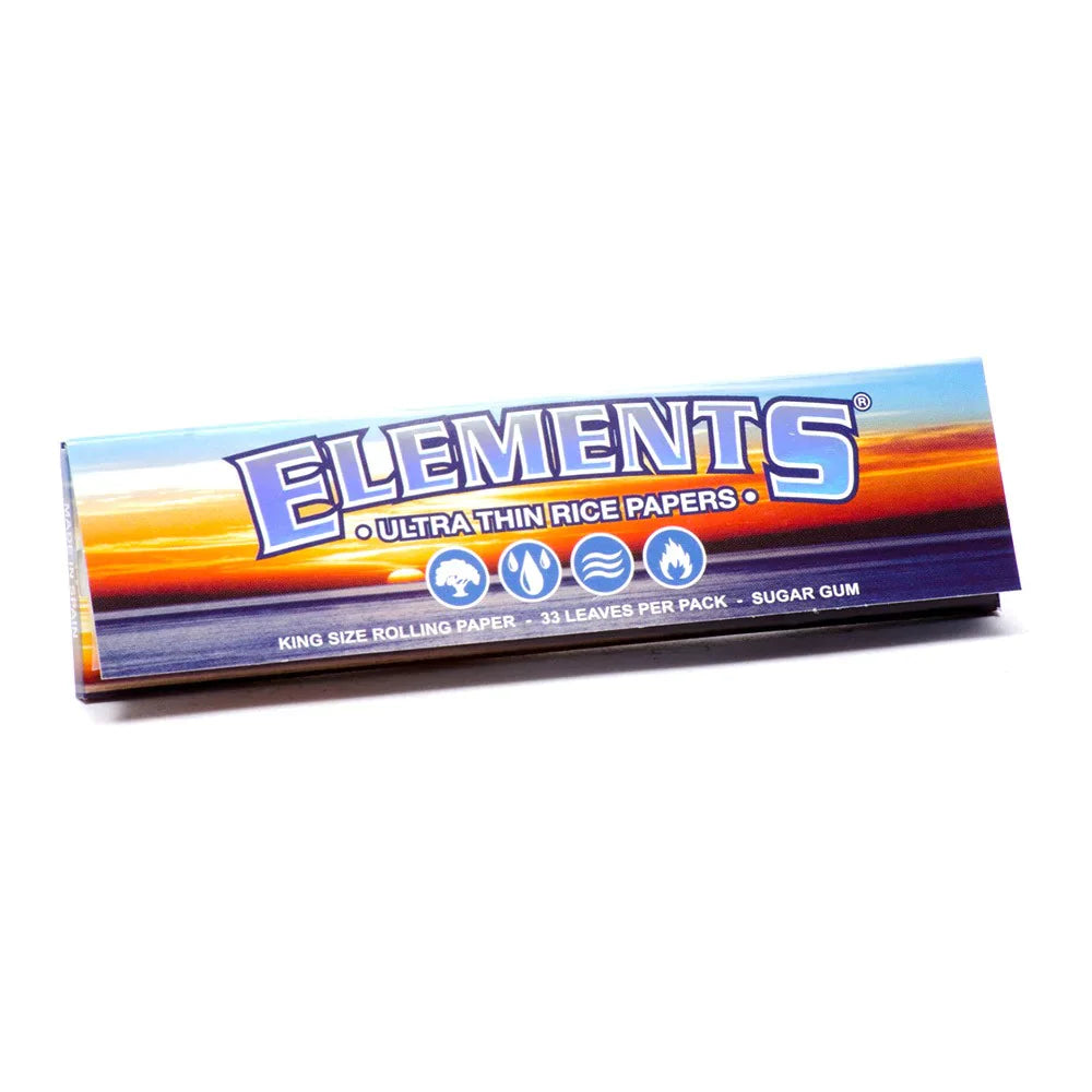Elements Ultra Thin Rice Rolling Papers | King Size Wide | 1pk | 33 Leaves per Pack