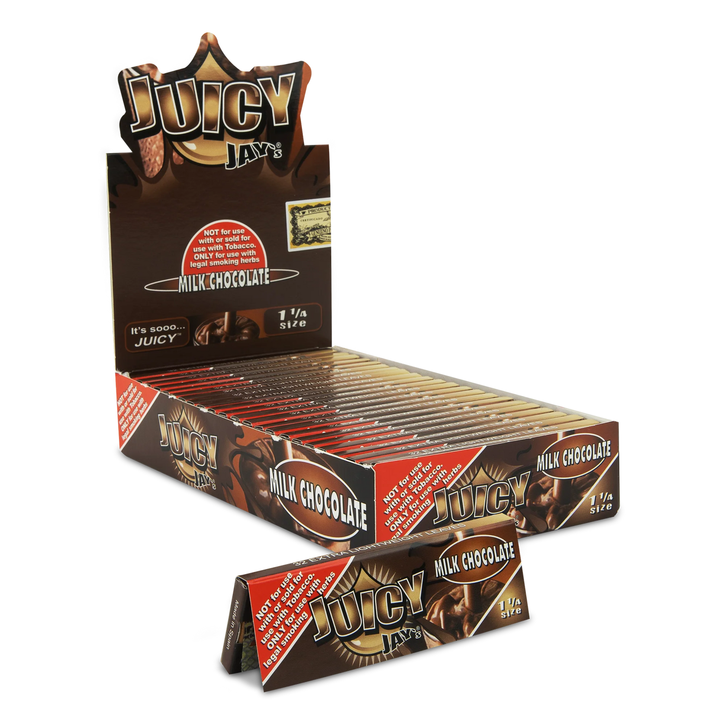 Juicy Jay's Flavored Rolling Papers | Milk Chocolate | 1 1/4 Size | 1pk | 32 Leaves per Pack