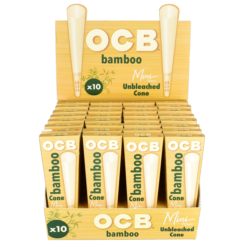 OCB Bamboo Unbleached Cones | Mini Size | 10pc | | 1pk | 10 Cones per Pack
