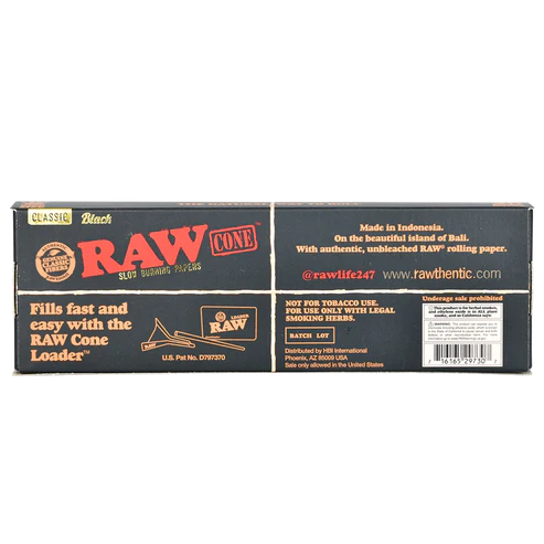 RAW Black Classic Cones | King Size Size | 1bx | 20 Cones per Box