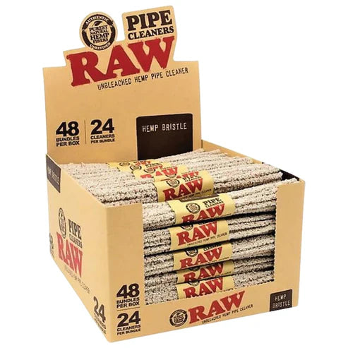 RAW Unbleached Hemp Pipe Cleaners | Bristle | 1bdl | 24 Bristle Cleaners per Bundle