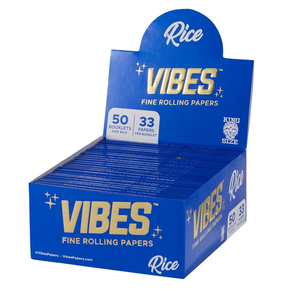VIBES Rice Rolling Papers | King Size | 1pk | 33 Leaves per Pack