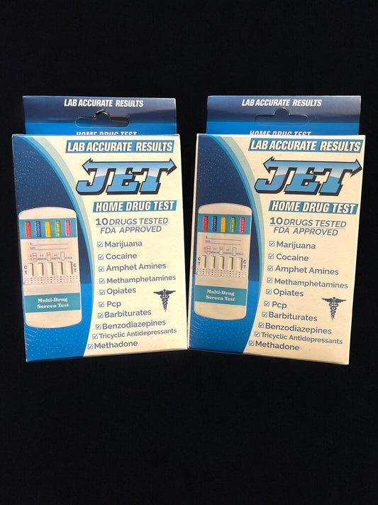 JET Home Drug Test 10 |Panel Drug Screen Test | THC/COC/METH/OPI/PCP | Accurate Lab Results