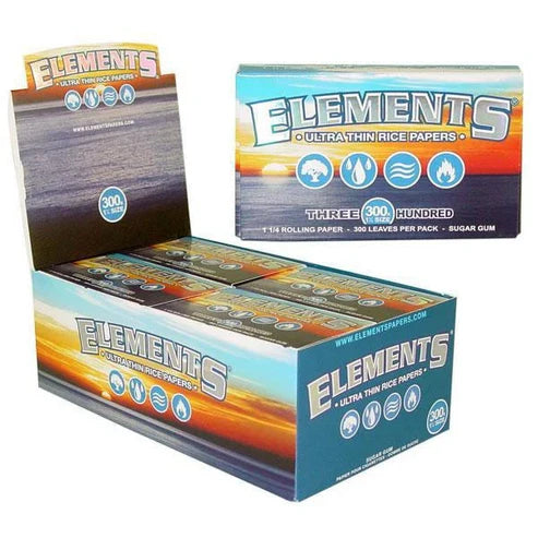 Elements 300s Ultra Thin Rice Rolling Papers | 1 1/4 Size | 1pk | 300 Leaves per Pack