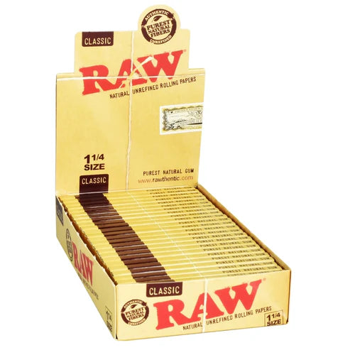 RAW Classic Rolling Papers | 1 1/4 Size | 1pk | 50 Leaves per Pack