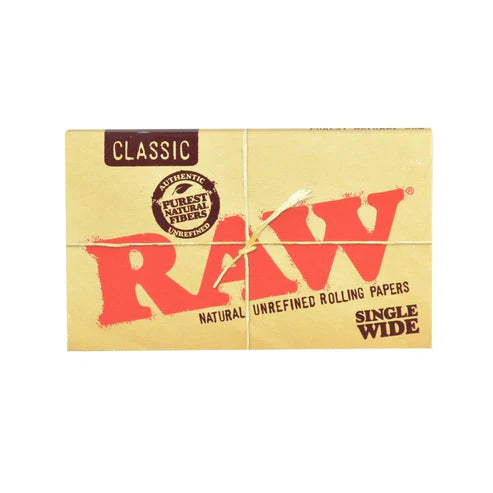 RAW Classic Rolling Papers | Single Wide Size | 1pk | 100 Leaves per Pack