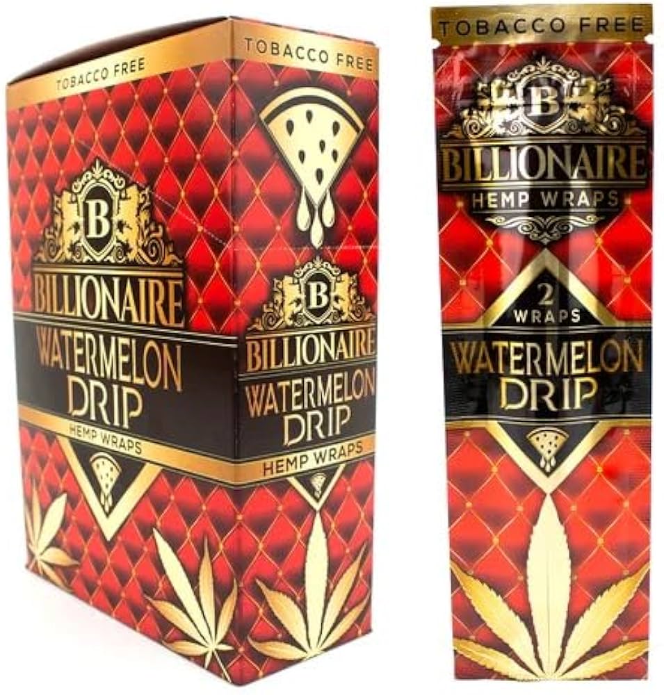 Billionaire Hemp Wrap | Watermelon Drip | 1pk  | 2 Wraps per Pack