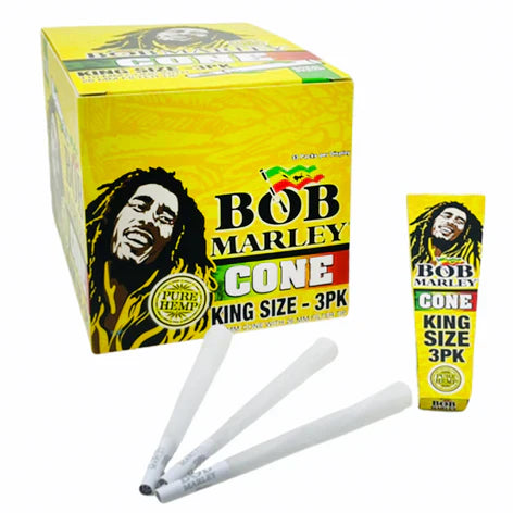 Bob Marley Pre-Rolled Hemp Cones | King Size | 3 Cones per Pack