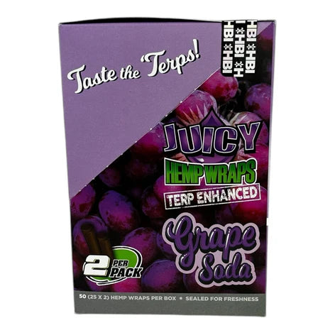 Juicy Terp Enhanced Hemp Wraps | Grape Soda | 1pk | 2 Wraps per Pack