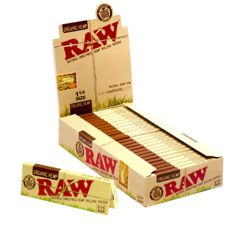 RAW Organic Hemp Rolling Papers | 1 1/4 Size | 1pk | 50 Leaves per Pack