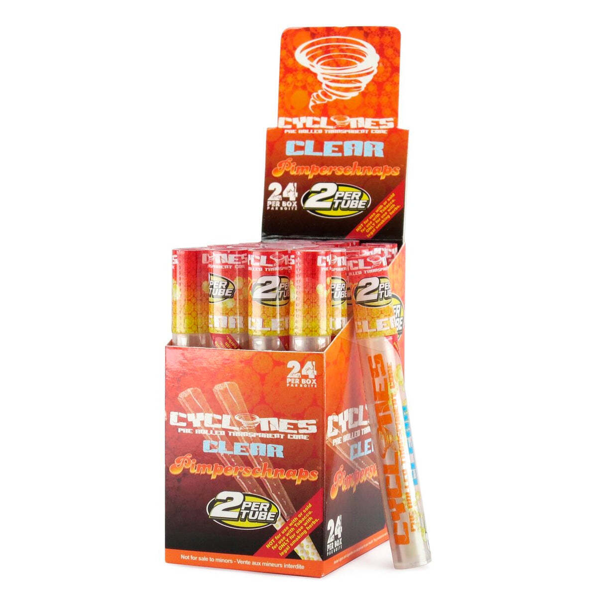 Cyclones Pre-Rolled Transparent Cones | Pimperschnaps | 1 Tube  | 2 Pre-Rolled per Tube