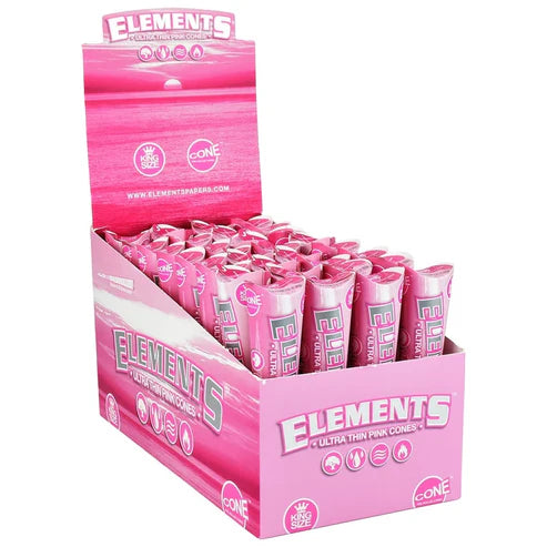 Elements Ultra Thin Pink Cones || 1 1/4 Size | 6 Cones per Pack