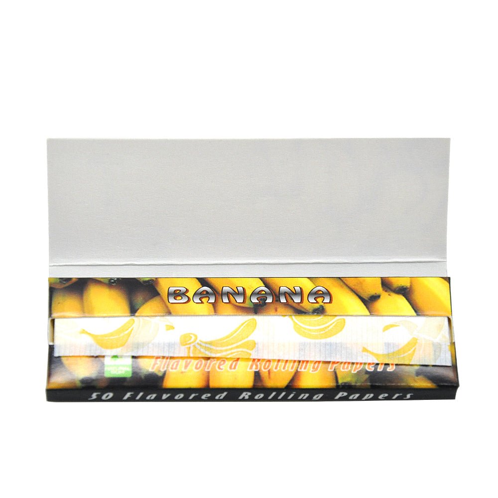 Hornet Fine European Flavored Rolling Papers | Banana  | 1 1/4 Size | 1pk | 50 Leaves per Pack