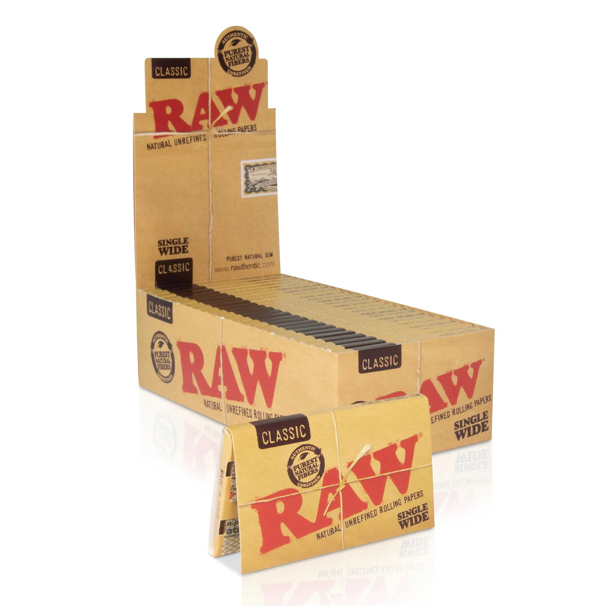 RAW Classic Rolling Papers | Single Wide Size | 1pk | 100 Leaves per Pack