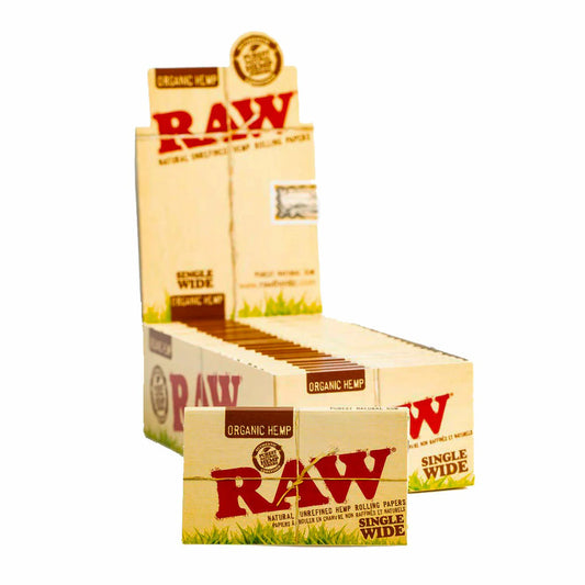 RAW Organic Hemp Rolling Papers | Single Wide Size | 1pk | 100 Leaves per Pack