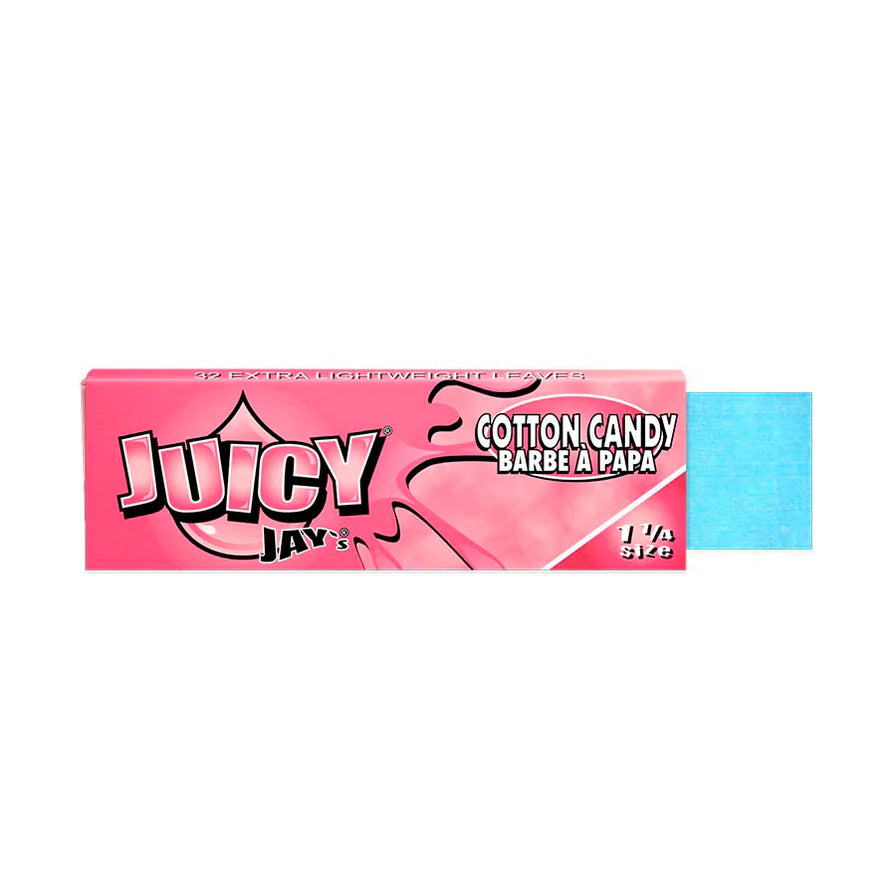 Juicy Jay's Flavored Rolling Papers | Cotton Candy | 1 1/4 Size | 1pk | 32 Leaves per Pack