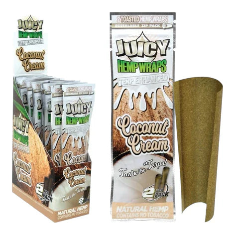 Juicy Terp Enhanced Hemp Wraps | Coconut Cream | 1pk | 2 Wraps per Pack