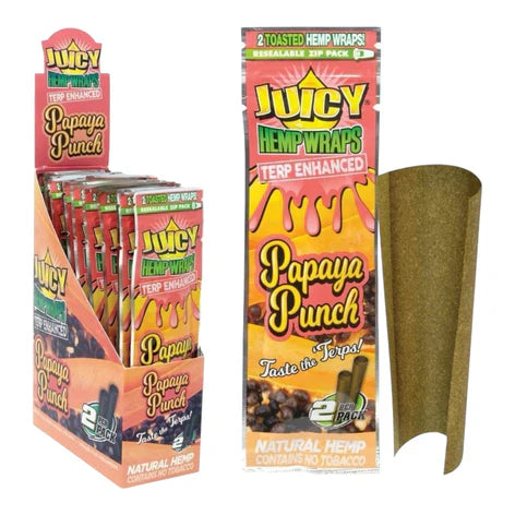 Juicy Terp Enhanced Hemp Wraps | Papaya Punch  | 1pk  | 2 Wraps per Pack