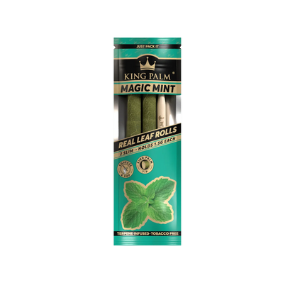 King Palm Hand Rolled Leaf | Magic Mint | 2-Slims | 1.5g | 1pk | 2 Hand-Rolled Leaf Wraps per Pack