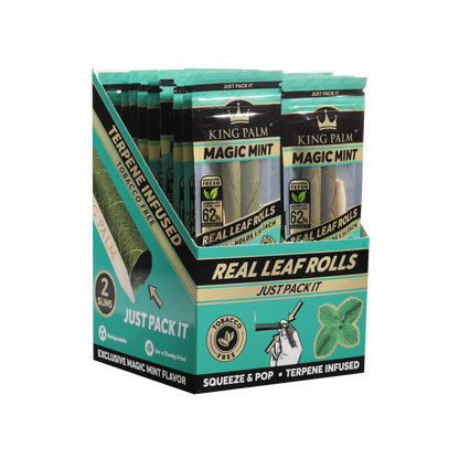 King Palm Hand Rolled Leaf | Magic Mint | 2-Slims | 1.5g | 1pk | 2 Hand-Rolled Leaf Wraps per Pack