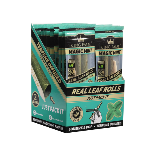 King Palm Hand Rolled Leaf | Magic Mint | 2-Slims | 1.5g | 1pk | 2 Hand-Rolled Leaf Wraps per Pack