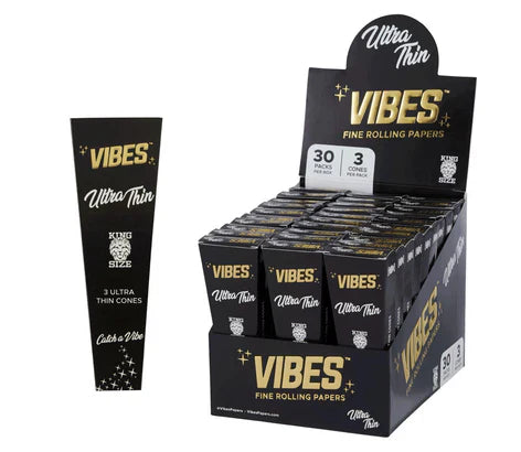 VIBES Ultra Thin Cones | King Size | 1pk | 3 Cones per Pack