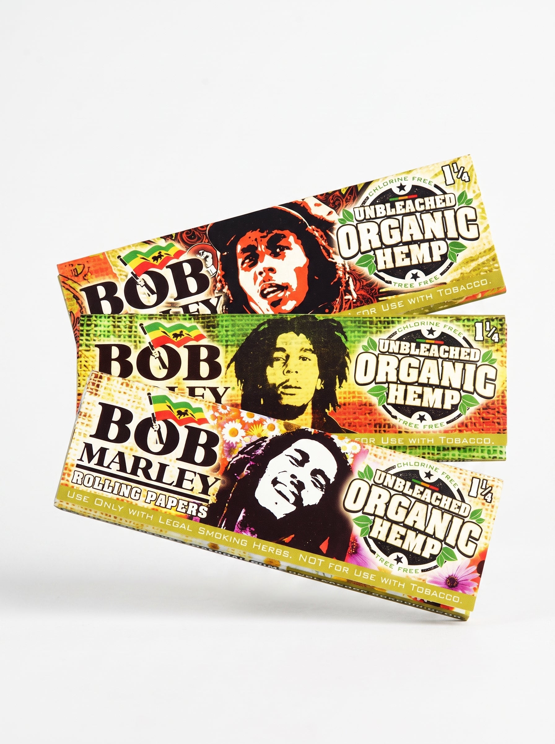 Bob Marley Unbleached Organic Hemp Rolling Papers | 1 1/4 | 25pk Display