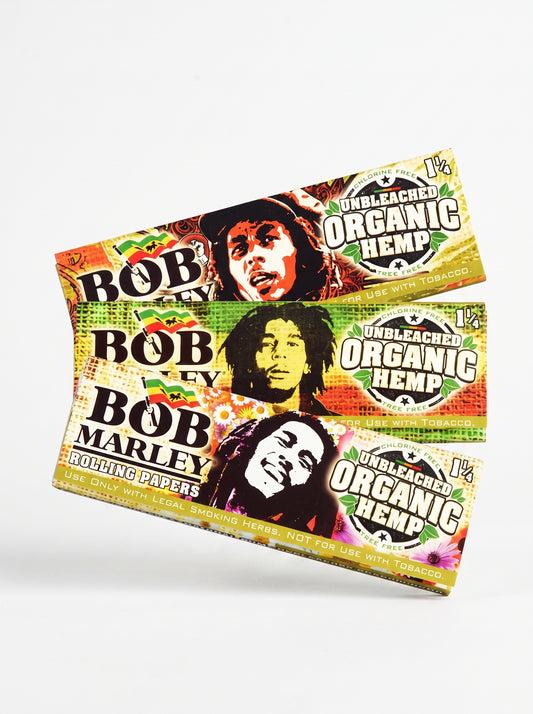 Bob Marley Unbleached Organic Hemp Rolling Papers | 1 1/4 | 25pk Display