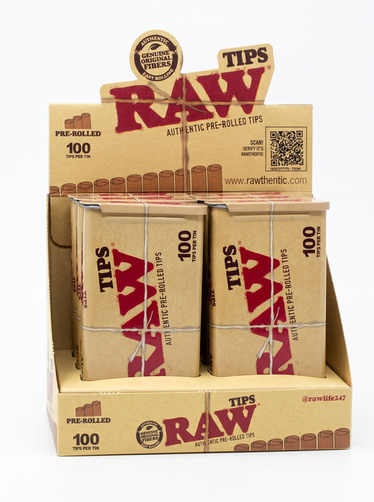 RAW Pre-Rolled Tin Tips | 1pk | 100pc Tin