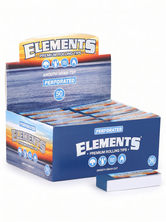 Elements Perforated Rolling Paper Tips | 1pk | 50 Perforated Tips per Pack