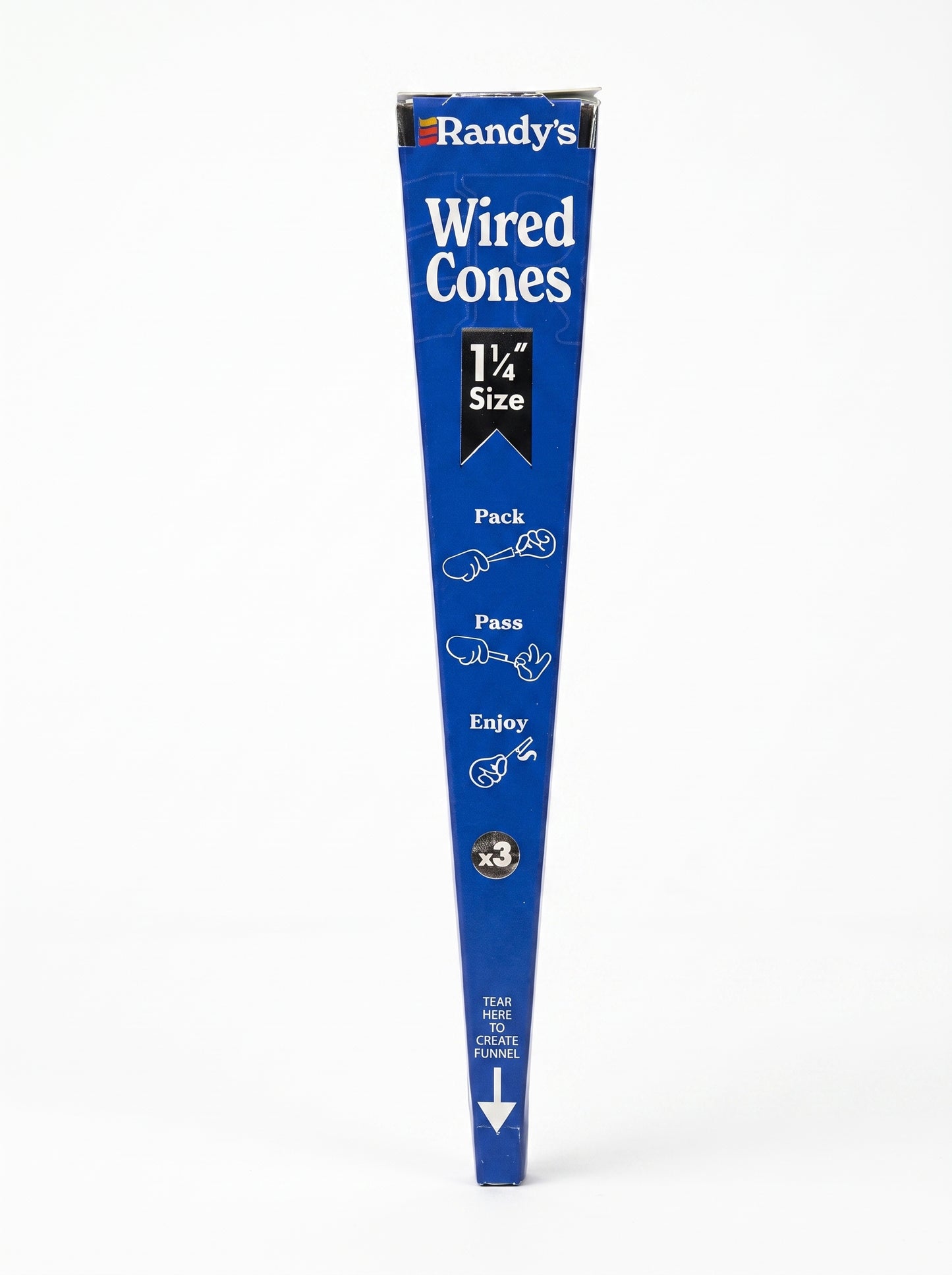 Randy's Wired Pre-Rolled Cones | 1 1/4 Size | 1pk | 3 Wired Cones per Pack