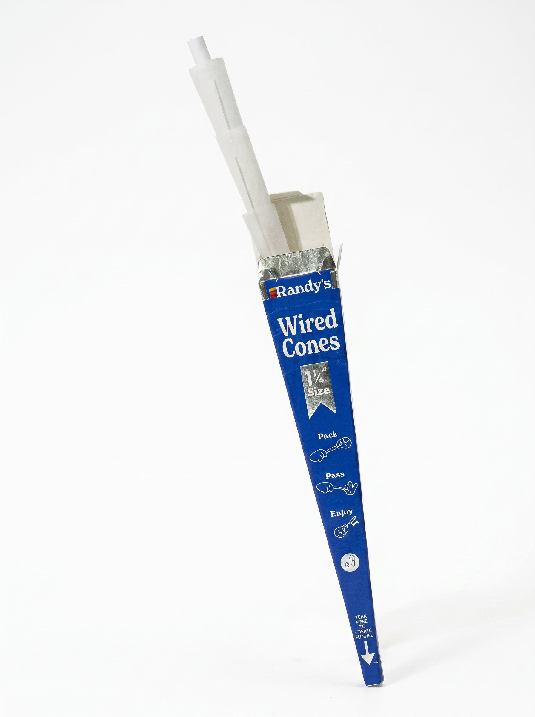 Randy's Wired Pre-Rolled Cones | 1 1/4 Size | 1pk | 3 Wired Cones per Pack