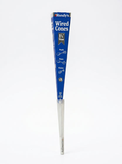 Randy's Wired Pre-Rolled Cones | 1 1/4 Size | 1pk | 3 Wired Cones per Pack