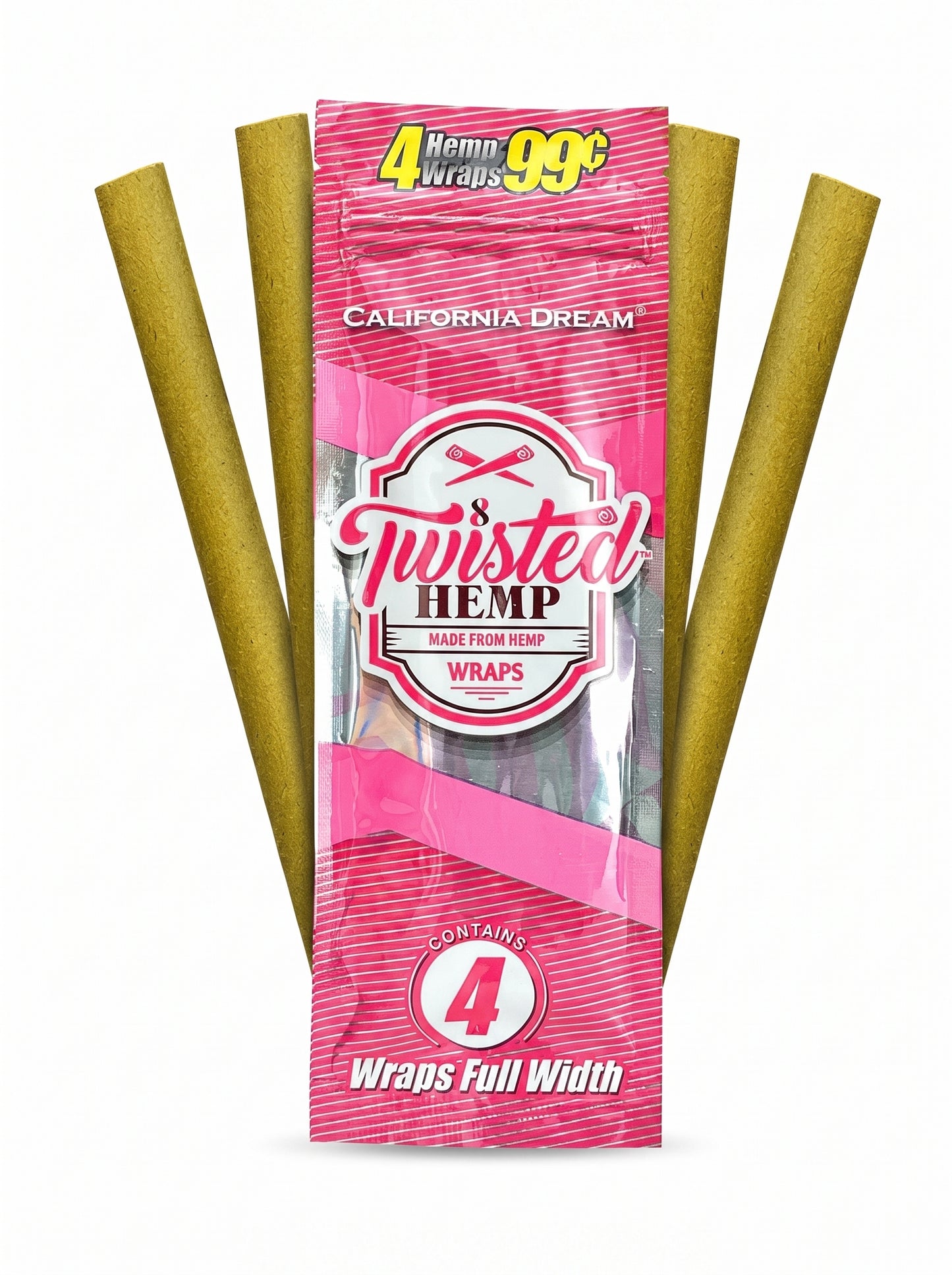 Twisted Hemp Wraps | California Dream | 1pk | 4 Wraps per Pack