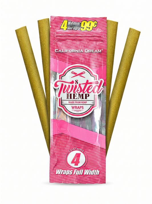 Twisted Hemp Wraps | California Dream | 1pk | 4 Wraps per Pack