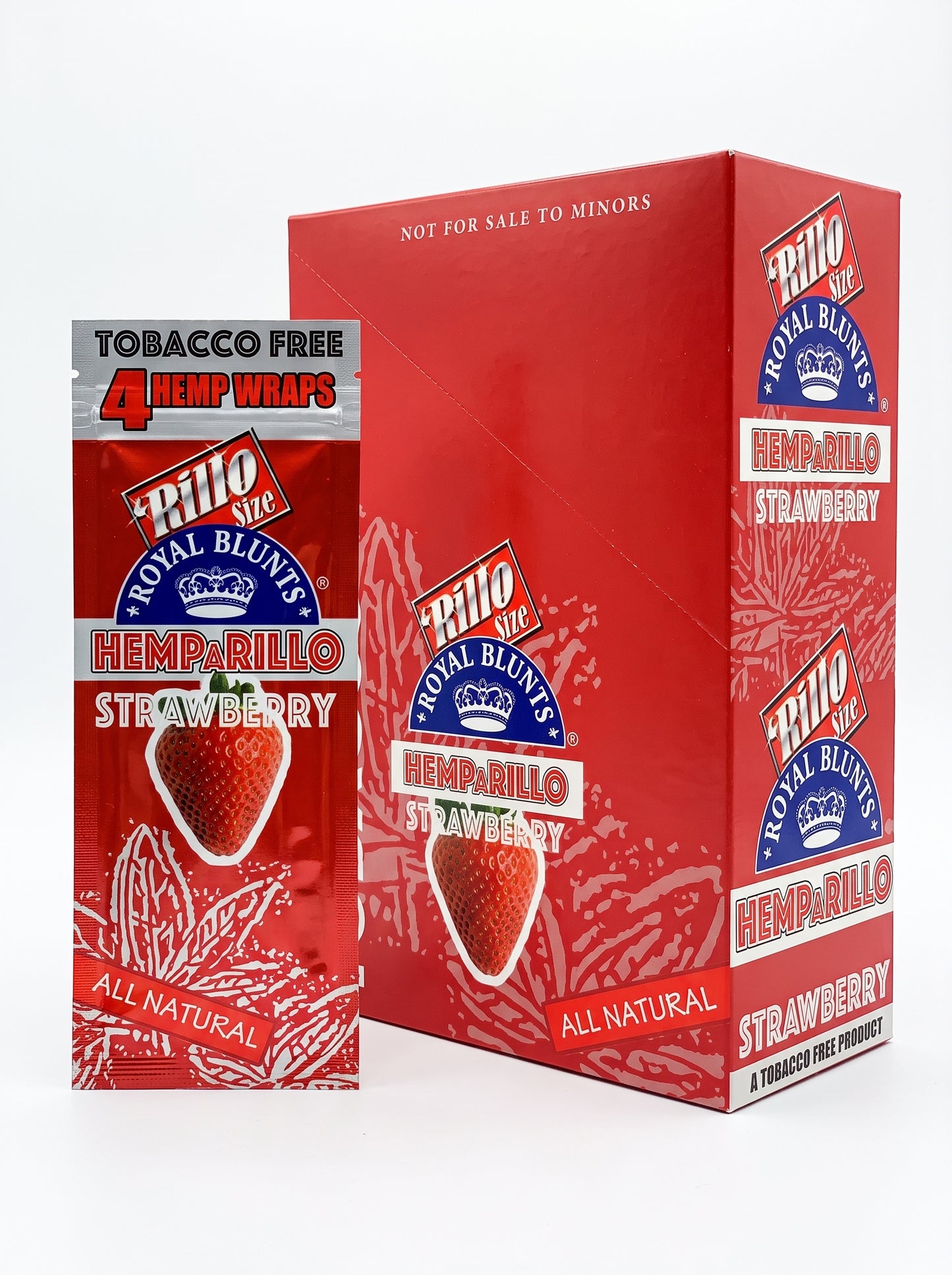 Royal Blunts Hemparillo Hemp Wraps | Strawberry | 1pk | 4 Hemp Wraps per Pack