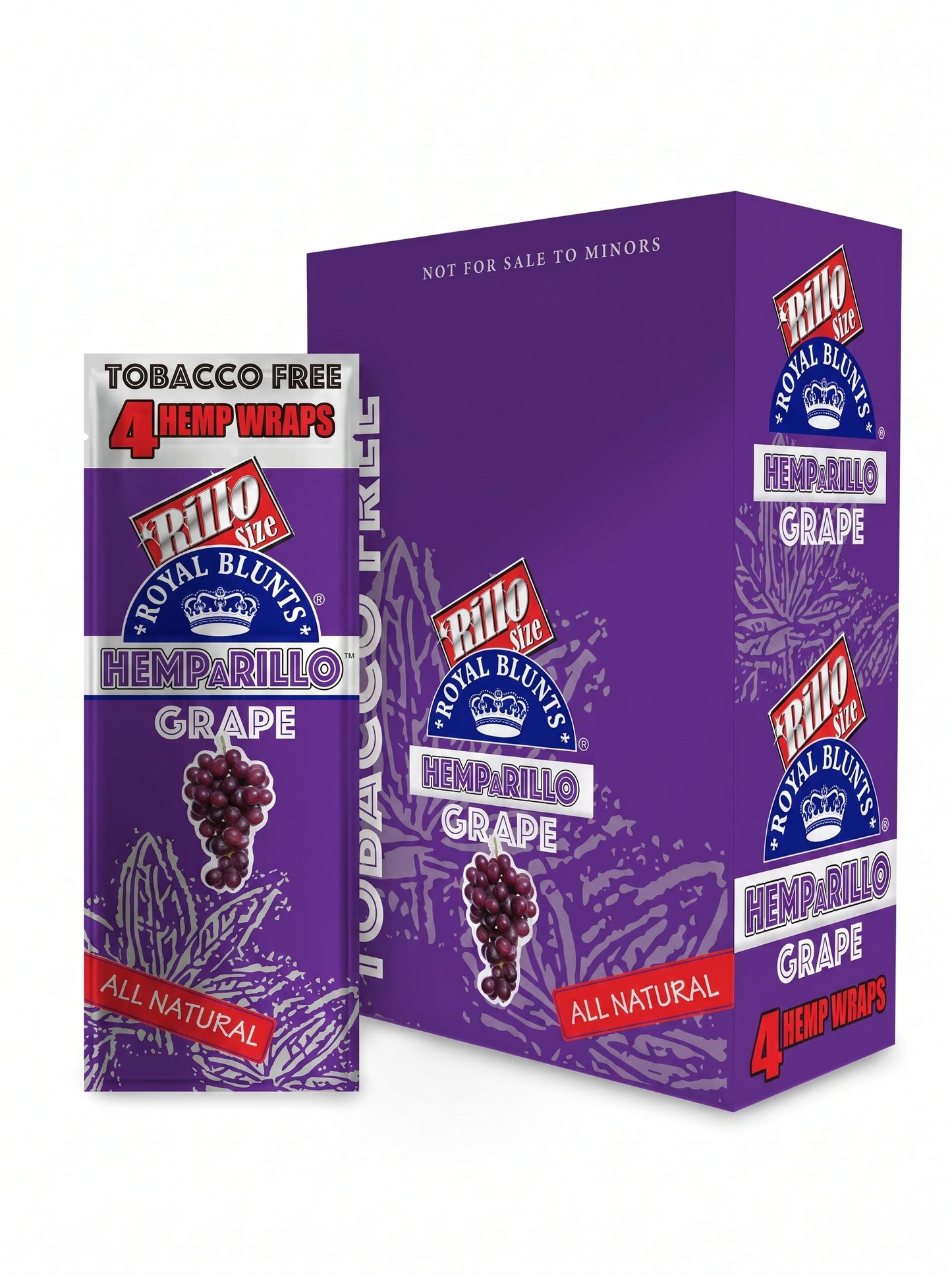 Royal Blunts Hemparillo Hemp Wraps | Grape | 1pk | 4 Hemp Wraps per Pack